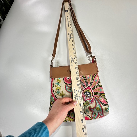 Spartina 449 Paisley Crossbody Canvas Leather Bag - Picture 15 of 15